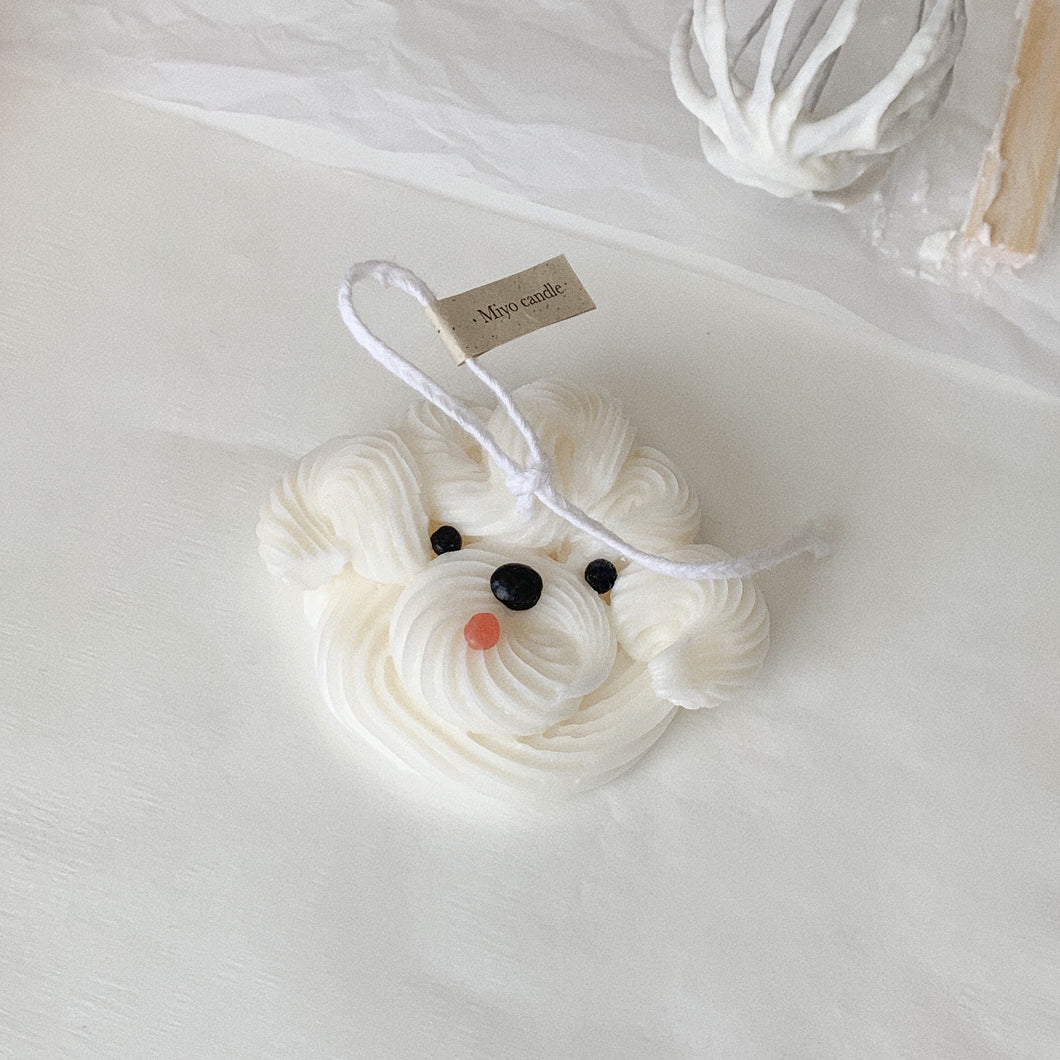 puppy frosting candle