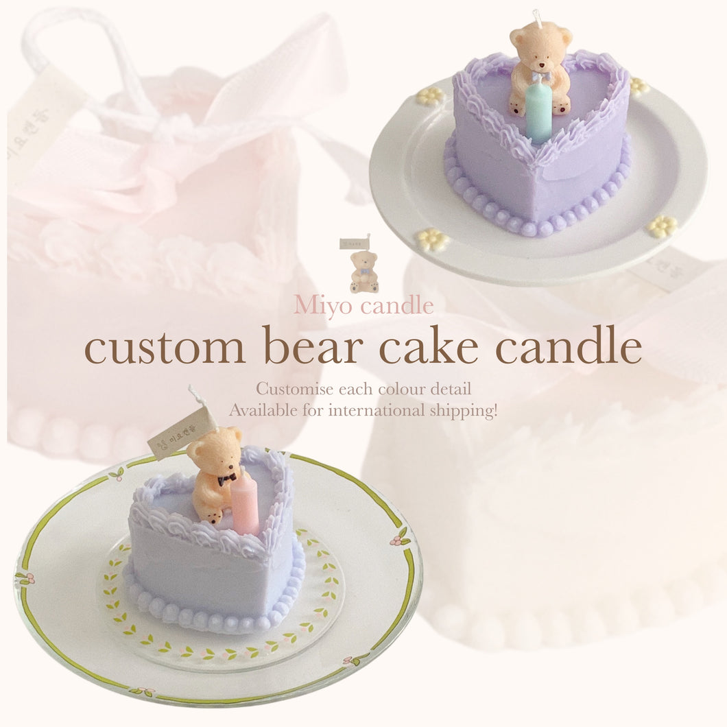 custom bear cake candle