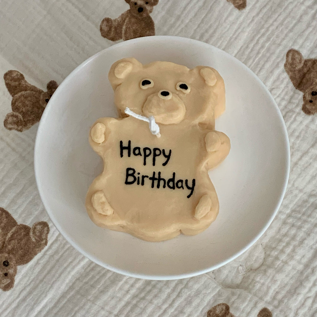 bear cake candle